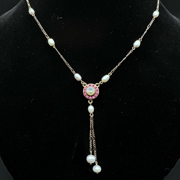 VINTAGE Lizpaiacios Gemstone and pearl necklace - Picture 1 of 2